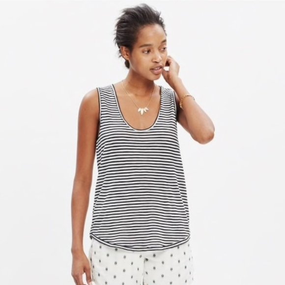 Madewell Tops - Madewell Anthem Scoop Neck Tank Top in Stripe